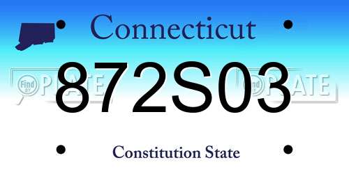 872S03 Connecticut License Plate