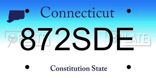 872SDE Connecticut License Plate