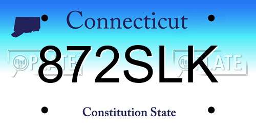 872SLK Connecticut License Plate