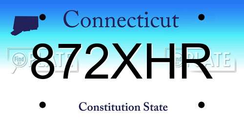 872XHR Connecticut License Plate