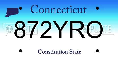 872YRO Connecticut License Plate