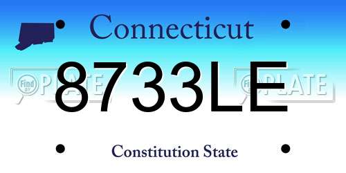 8733LE Connecticut License Plate