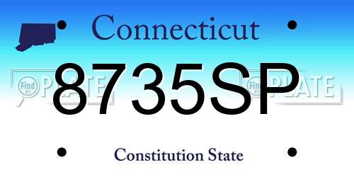 8735SP Connecticut License Plate