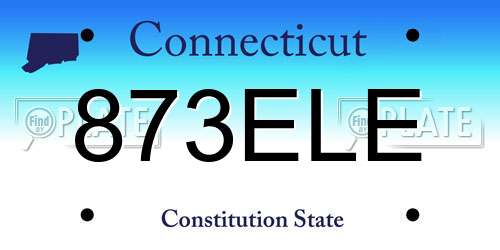 873ELE Connecticut License Plate