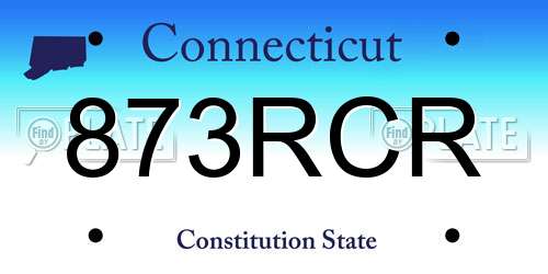 873RCR Connecticut License Plate