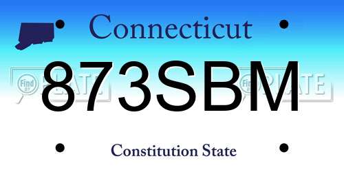 873SBM Connecticut License Plate
