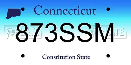 873SSM Connecticut License Plate