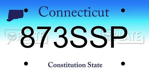 873SSP Connecticut License Plate