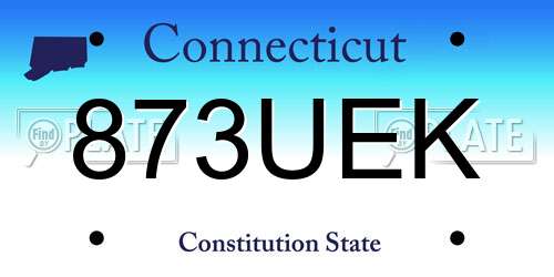 873UEK Connecticut License Plate