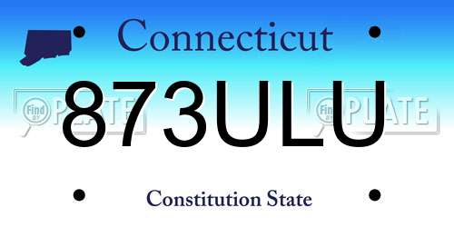 873ULU Connecticut License Plate