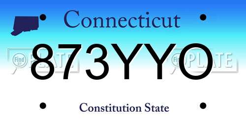 873YYO Connecticut License Plate