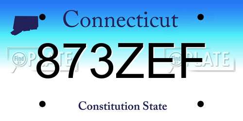 873ZEF Connecticut License Plate