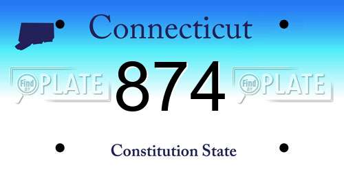 874 Connecticut License Plate