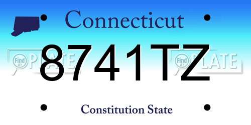 8741TZ Connecticut License Plate