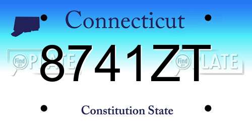 8741ZT Connecticut License Plate