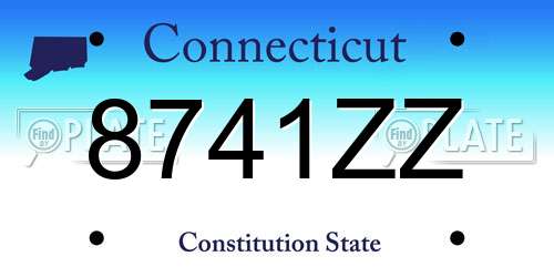 8741ZZ Connecticut License Plate