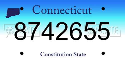 8742655 Connecticut License Plate
