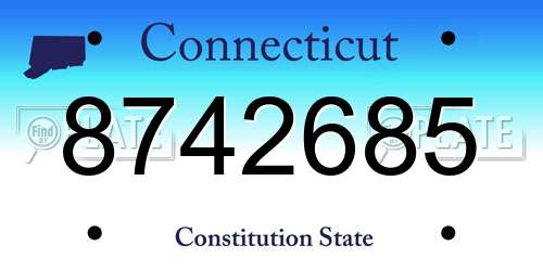 8742685 Connecticut License Plate