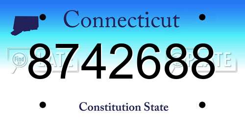 8742688 Connecticut License Plate