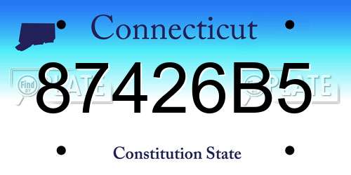 87426B5 Connecticut License Plate