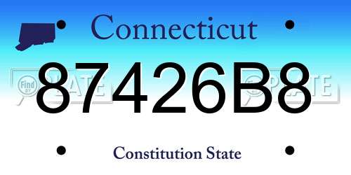 87426B8 Connecticut License Plate