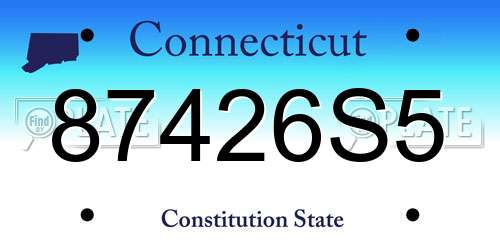 87426S5 Connecticut License Plate