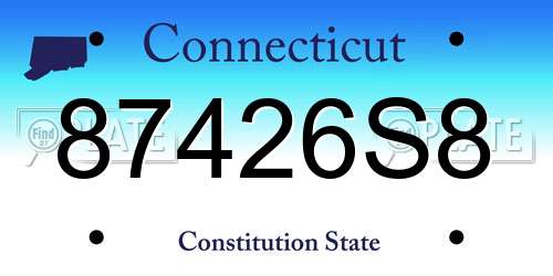87426S8 Connecticut License Plate