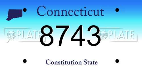 8743 Connecticut License Plate