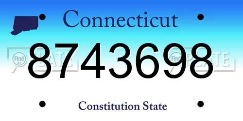 8743698 Connecticut License Plate