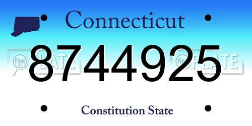 8744925 Connecticut License Plate