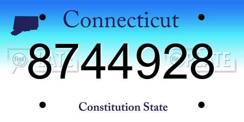 8744928 Connecticut License Plate