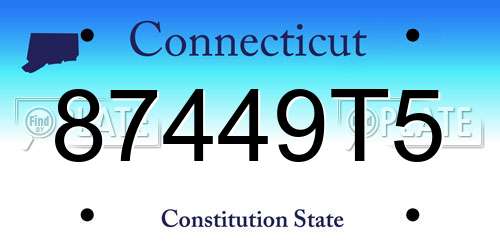87449T5 Connecticut License Plate