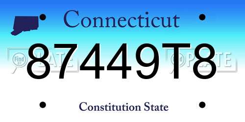 87449T8 Connecticut License Plate