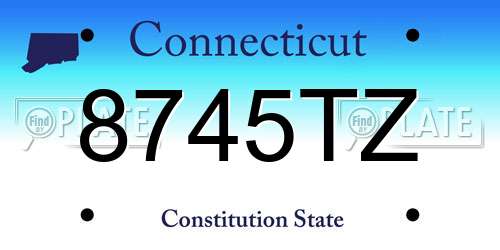 8745TZ Connecticut License Plate