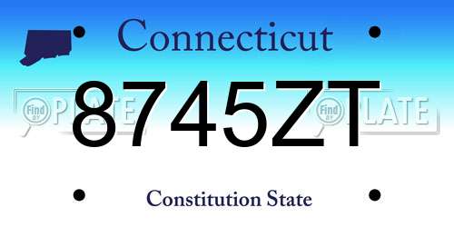 8745ZT Connecticut License Plate