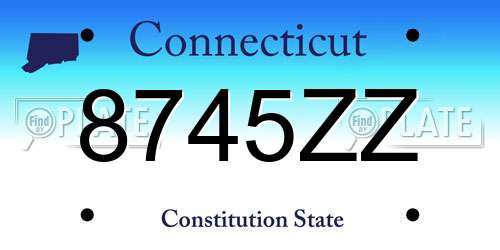 8745ZZ Connecticut License Plate