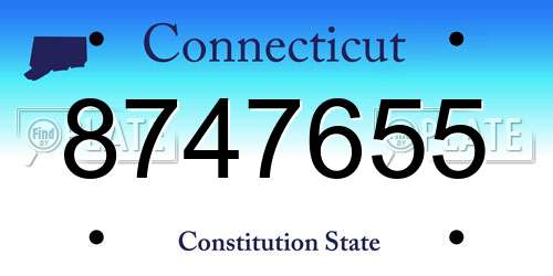 8747655 Connecticut License Plate