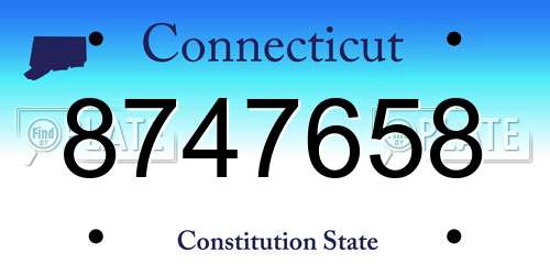 8747658 Connecticut License Plate