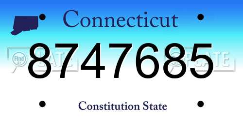 8747685 Connecticut License Plate