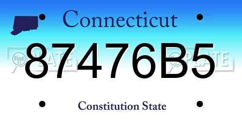 87476B5 Connecticut License Plate