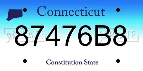 87476B8 Connecticut License Plate