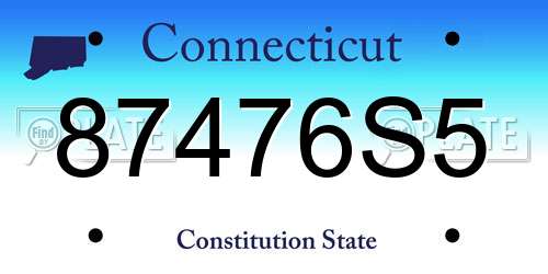 87476S5 Connecticut License Plate