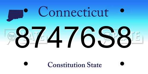 87476S8 Connecticut License Plate