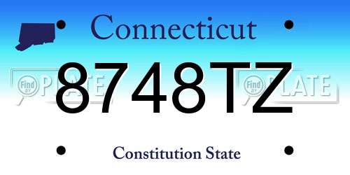 8748TZ Connecticut License Plate