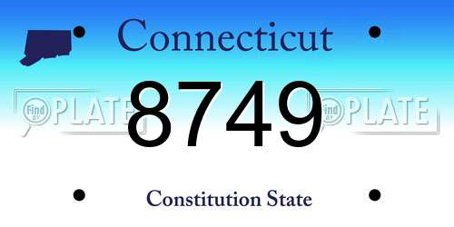 8749 Connecticut License Plate