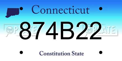 874B22 Connecticut License Plate