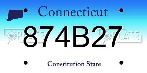 874B27 Connecticut License Plate