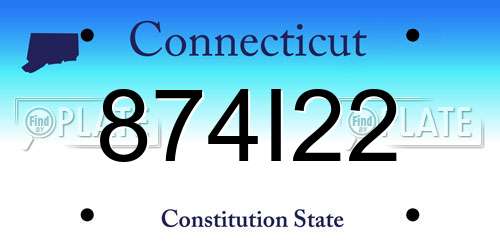 874I22 Connecticut License Plate
