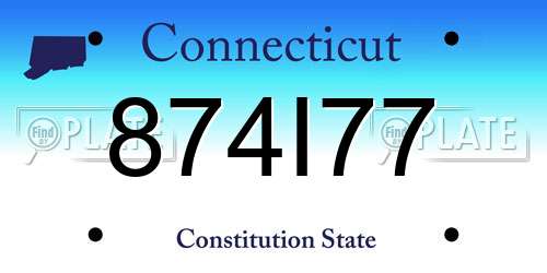 874I77 Connecticut License Plate