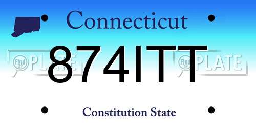 874ITT Connecticut License Plate